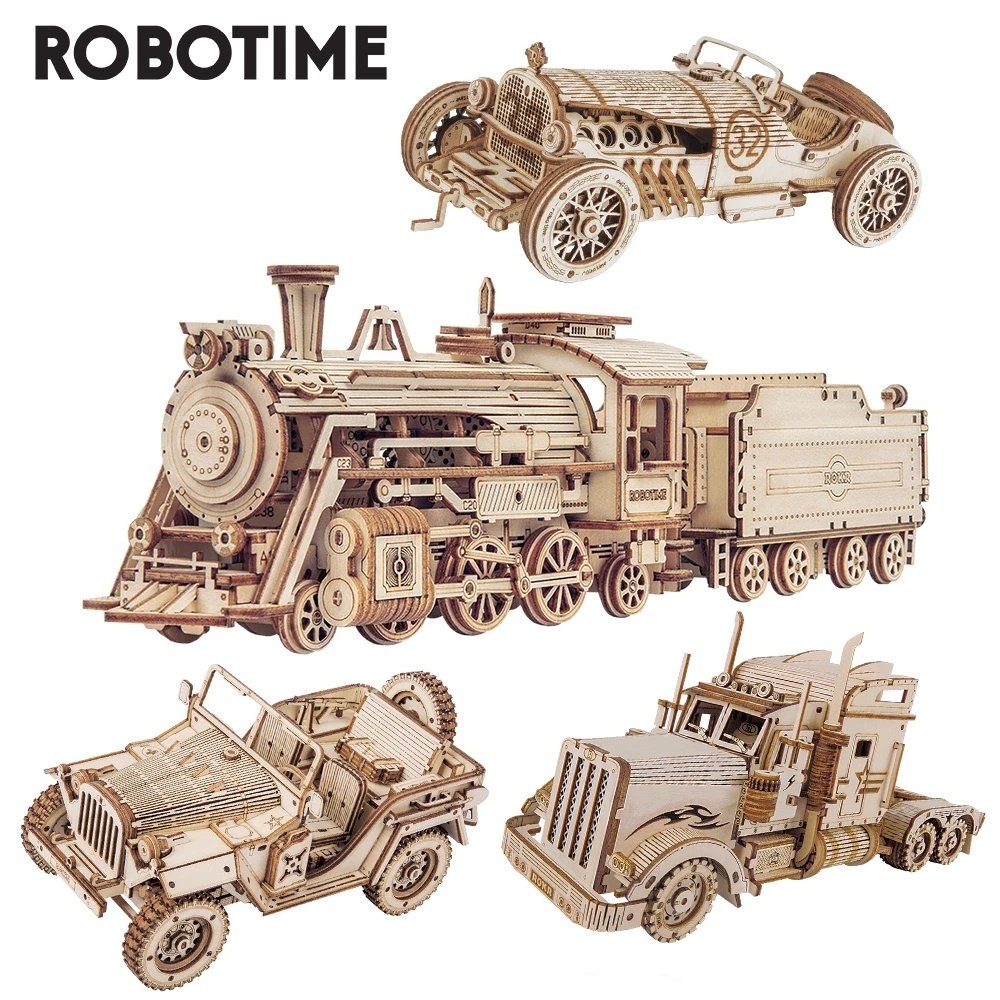 ROKR MC501 – 3D Holzpuzzle „Mini Lokomotive“ DIY Modellbausatz