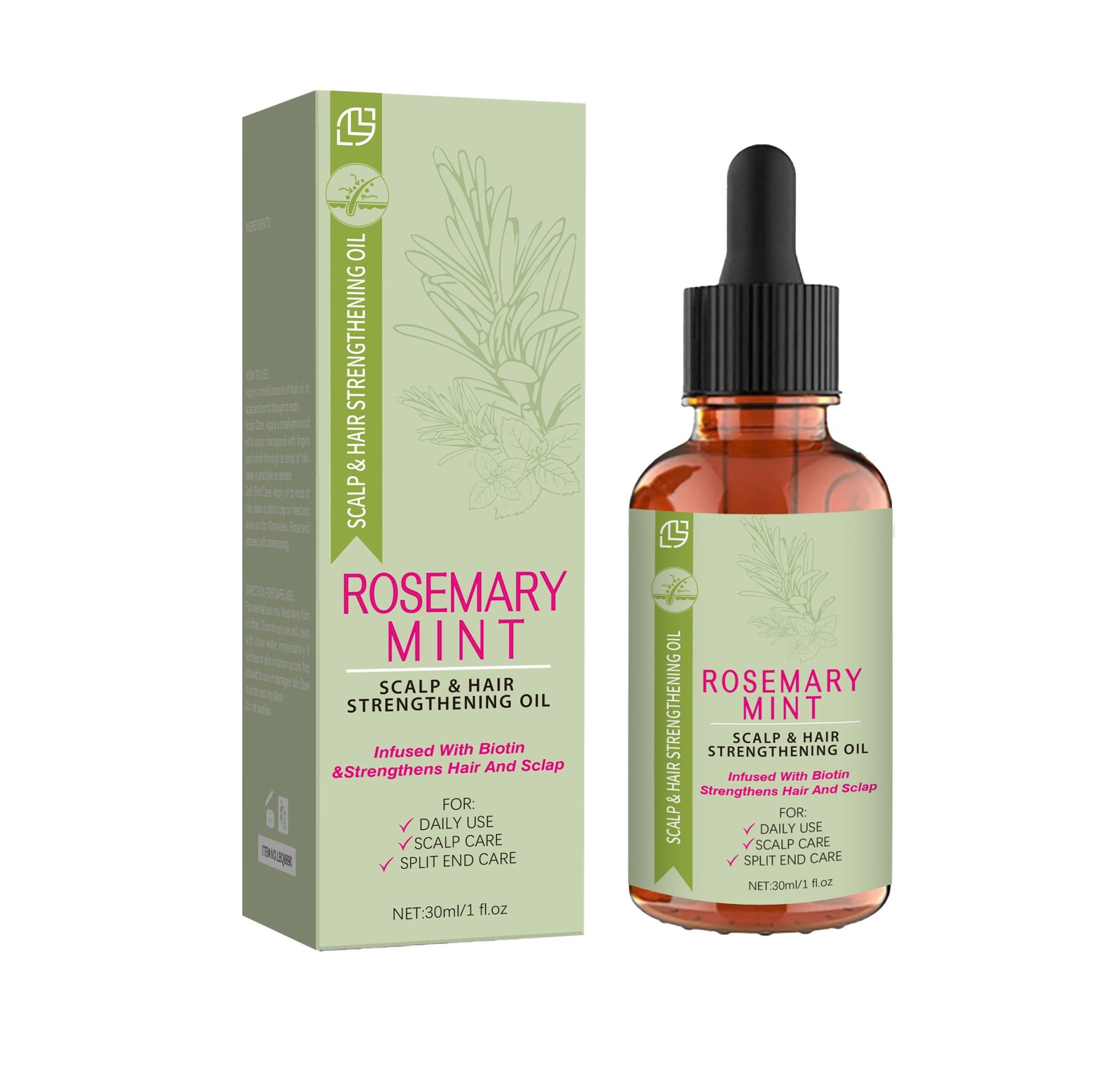 Rosemary Mint Hair Oil 30ml – Biotin Infused