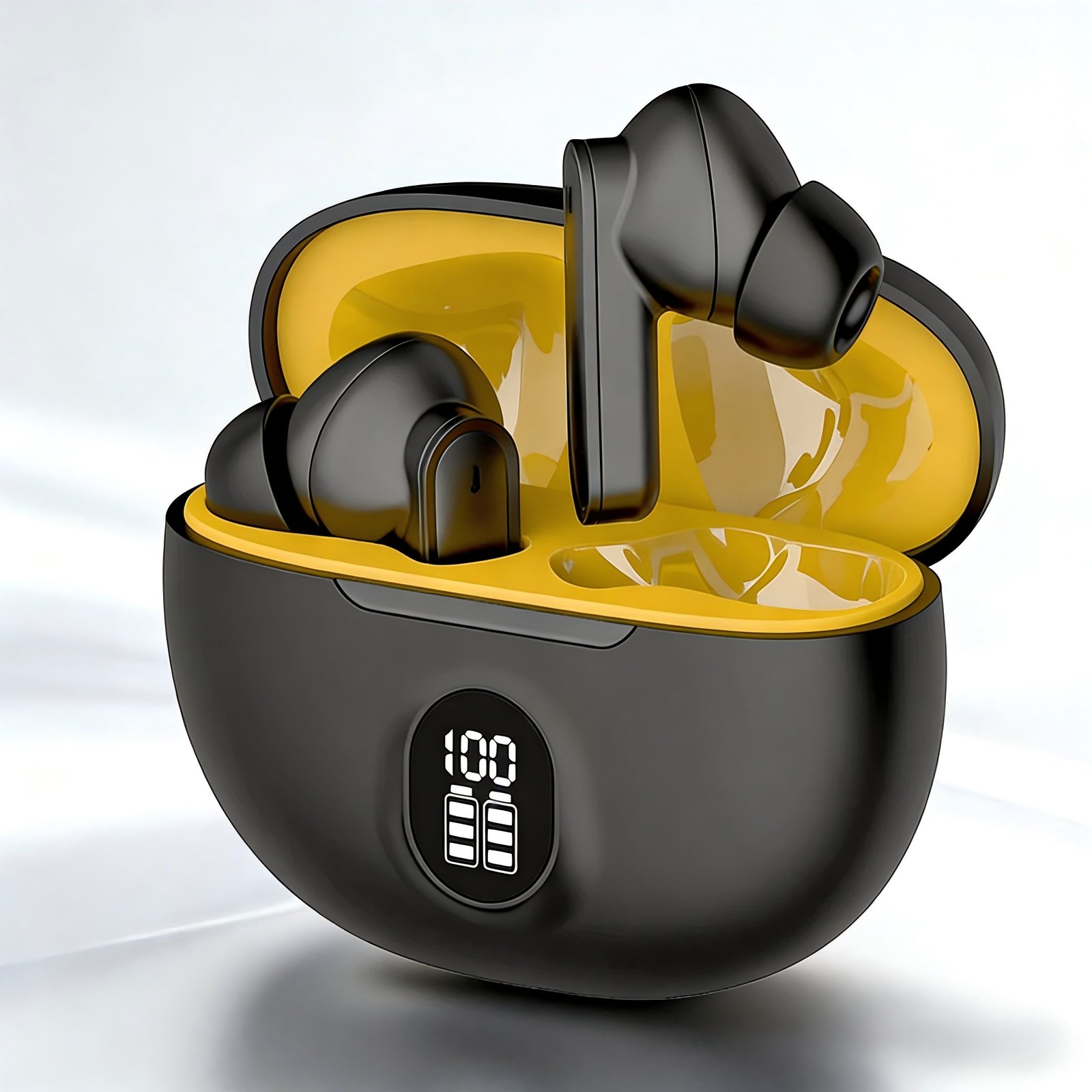 Digital Display Bluetooth 5.3 Headset with LED Battery Indicator & Deep Bass Sound