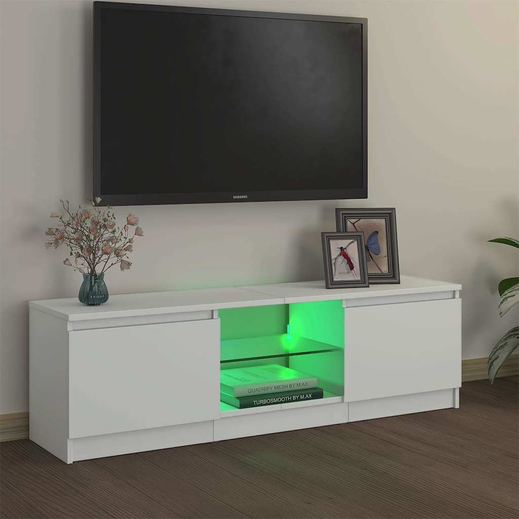 TV‑Lowboard 120 cm, 140 cm mit LED – Modernes TV‑Board aus Holzwerkstoff - Image 2