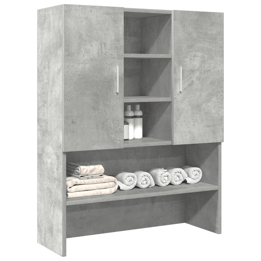 Concrete Grey Washing Machine Cabinet 70.5×25.5×90 cm – Space‑Saving Laundry Storage - Image 4