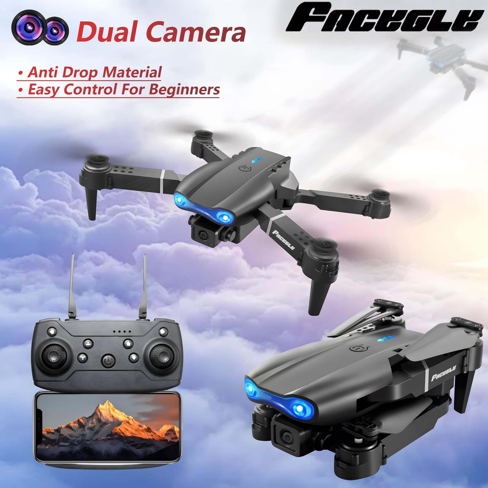 SkyView™ E99 Foldable Drone with Dual HD Cameras & Smart Hover