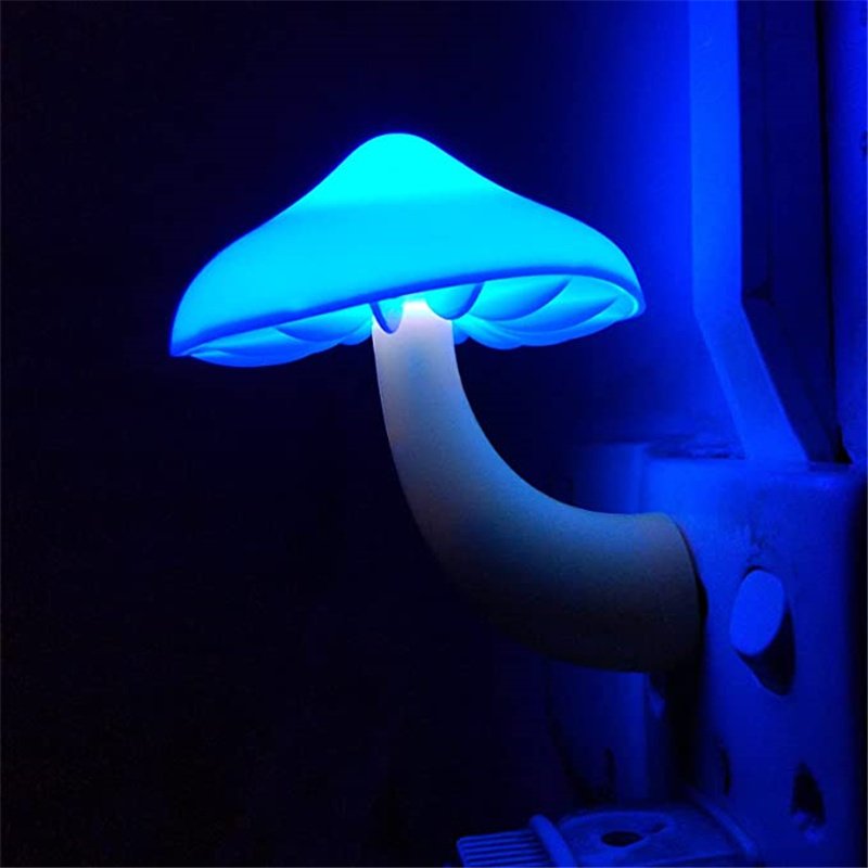 LED Night Light Mushroom Wall Socket Lamp EU US Plug Warm White Light-control Sensor Bedroom Light Home Decoration - Image 4
